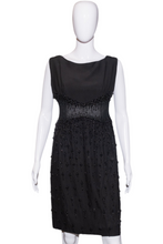 Load image into Gallery viewer, 1960's Scandal Cut Beaded Cocktail Dress Size M