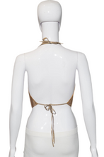 Load image into Gallery viewer, 1970's Gold Chainmail Disco Halter