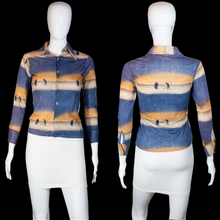 Load image into Gallery viewer, 1970s Beachcombers Print Polyester Shirt – Donmoor – Size XS