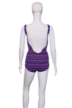 Load image into Gallery viewer, 1960's Purple One Piece Bathing Suit Size S