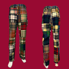 Load image into Gallery viewer, 1960's Patchwork Tartan Plaid Wool Pants - Size 35X31