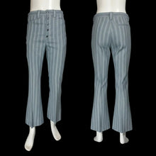 Load image into Gallery viewer, Blue striped pants on a mannequin against a plain background