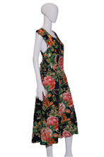 Load image into Gallery viewer, 1980's Floral Cotton Criss-Cross Dress - Size M