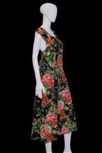Load image into Gallery viewer, 1980's Floral Cotton Criss-Cross Dress - Size M