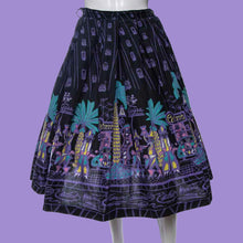 Load image into Gallery viewer, 1950s Rare Saul Steinberg "Tin Horn Holiday" Novelty Skirt Size S