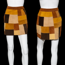 Load image into Gallery viewer, 1970s Leather Patchwork Mini Skirt Size S