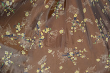 Load image into Gallery viewer, 1950's Floral Taffeta Party Dress with Rhinestones Size M