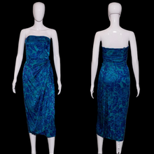 Load image into Gallery viewer, 1980's Strapless Silk Wrap Style Cocktail Dress Size S