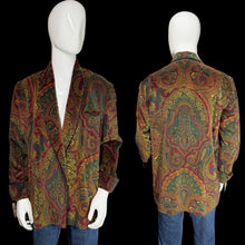 Load image into Gallery viewer, 1990's Ralph Lauren Paisley Velour Smoking Jacket - Size L