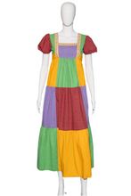 Load image into Gallery viewer, 1970's Patchwork Cotton Prairie Maxi Dress Size S/M