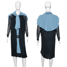 Load image into Gallery viewer, 1920's Two Tone Blue Chiffon Day Dress - Size M