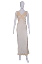 Load image into Gallery viewer, 1930's Bias Cut Silk and Lace Nightgown - size M/L