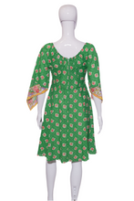 Load image into Gallery viewer, 1970's Green Hippie Handkerchief Dress - Size M