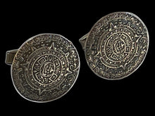 Load image into Gallery viewer, 1950's Sterling Silver Mayan Calendar Lopez Taxco Cufflinks