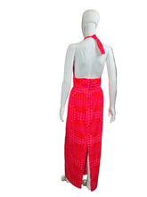 Load image into Gallery viewer, 1970's Neon Polka Dot Halter Maxi Dress - Size S