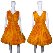 Load image into Gallery viewer, 1960's Orange Chiffon Lilli Diamond Party Dress Size S/M