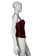 Load image into Gallery viewer, Mannequin wearing a red garment with black trim on a plain background