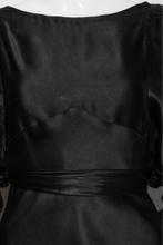 Load image into Gallery viewer, 1930's Black Liquid Satin Bias Cut Gown - Size XS