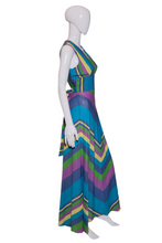 Load image into Gallery viewer, 1970's Chevron Striped Vera Mont Maxi Dress - Size M