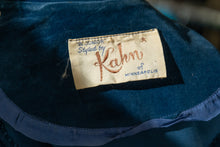 Load image into Gallery viewer, 1940's Blue Velvet Skirt Suit - Size XS