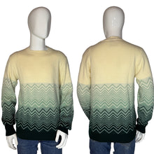 Load image into Gallery viewer, Two views of a sweater with a gradient pattern on a mannequin against a plain background.
