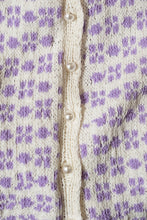 Load image into Gallery viewer, 1940's Cream and Lilac Knit Skirt and Sweater Set - Size M