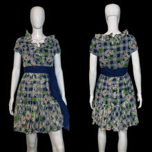 Load image into Gallery viewer, 1970s Floral & Plaid Summer Dress – Size S