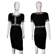Load image into Gallery viewer, 1990's Adrienne Vittadini Rhinestone Little Black Dress - Size M