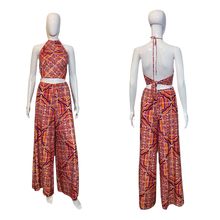 Load image into Gallery viewer, 1970's Psychedelic Halter/Palazzo Pants Duo Size L