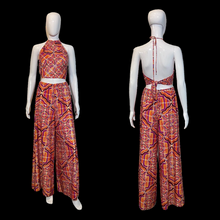Load image into Gallery viewer, 1970s Psychedelic Halter/Palazzo Pants Duo Size L