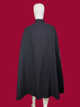 Load image into Gallery viewer, Navy blue cape on a mannequin against a plain background