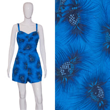 Load image into Gallery viewer, 1960's Blue Cotton Hawaiian Print Romper - Size XXL