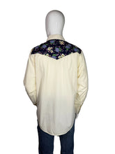Load image into Gallery viewer, western shirt with floral accents on a mannequin against a white background