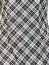 Load image into Gallery viewer, Plaid fabric with black, white, and gray pattern