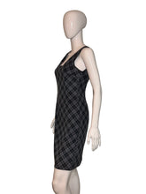 Load image into Gallery viewer, Mannequin wearing a black plaid dress on a plain background