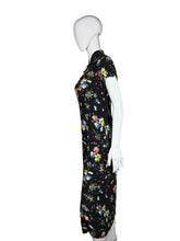 Load image into Gallery viewer, Mannequin wearing a black floral dress on a white surface