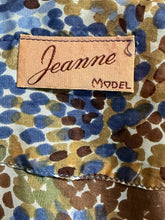 Load image into Gallery viewer, 1950’s Watercolor Floral Silk Dress Size S