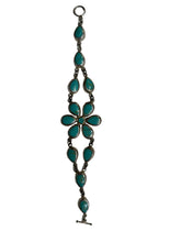 Load image into Gallery viewer, Turquoise stone bracelet on a silver chain against a white background