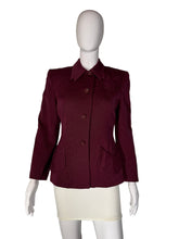 Load image into Gallery viewer, 1940's Cranberry Pinstripe Gabardine Suit Jacket - Size S
