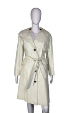 Load image into Gallery viewer, 1960's Casa Lopez Belted White Leather Trench Coat - Size M