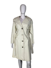 Load image into Gallery viewer, 1960's Casa Lopez Belted White Leather Trench Coat - Size M