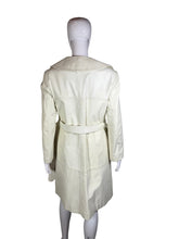 Load image into Gallery viewer, 1960's Casa Lopez Belted White Leather Trench Coat - Size M