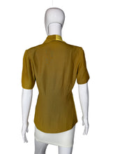 Load image into Gallery viewer, 1940's Color Two Tone Mustard Yellow Color Block Blouse - Size S/M