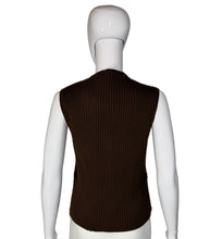 Load image into Gallery viewer, 1970's Ms. Today Chevron Multicolored Knit & Suede Vest - Size S/M