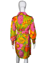 Load image into Gallery viewer, 1960's Floral Explosion Day Dress - Size M/L