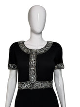 Load image into Gallery viewer, 1990's Adrienne Vittadini Rhinestone Little Black Dress - Size M