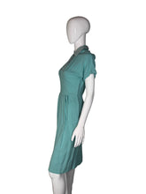 Load image into Gallery viewer, 1950's Striped Turquoise Linen Dress and Jacket Duo - Size S