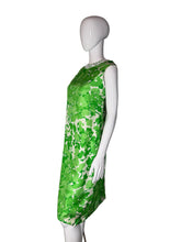 Load image into Gallery viewer, 1960's Green Floral Shift Dress - Size L/XL