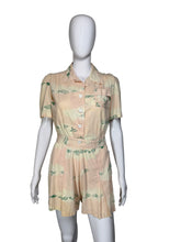 Load image into Gallery viewer, 1940's Pink and Green Playsuit Romper Size S