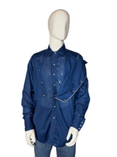 Load image into Gallery viewer, 1970's Navy and White Rockmount Western Shirt - Size L/XL